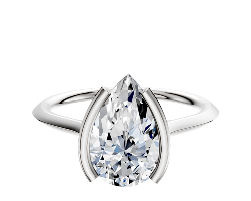 Platinum Bezel Half Bezel North/South Cathedral Knife Edge 1.5mm Engagement Ring