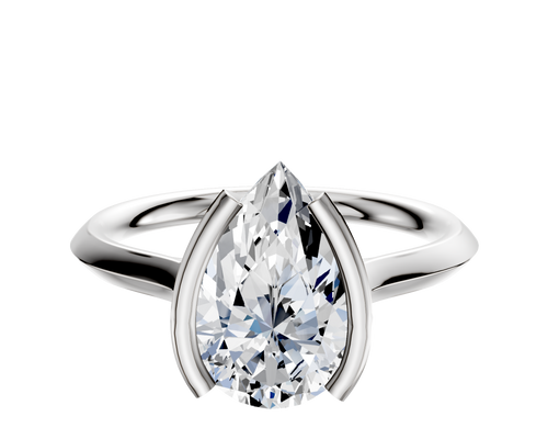 Platinum Bezel Half Bezel North/South Cathedral Knife Edge 2.0mm Engagement Ring