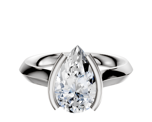 Platinum Bezel Half Bezel North/South Cathedral Knife Edge 3.0mm Engagement Ring
