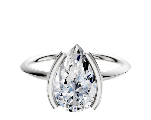 Platinum Bezel Half Bezel North/South Classic Knife Edge 1.5mm Engagement Ring