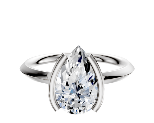 Platinum Bezel Half Bezel North/South Classic Knife Edge 2.0mm Engagement Ring