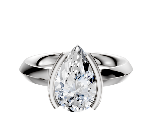 Platinum Bezel Half Bezel North/South Classic Knife Edge 3.0mm Engagement Ring