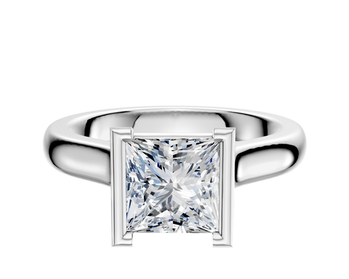 Platinum Bezel Half Bezel North/South Cathedral Dome 3.0mm Engagement Ring
