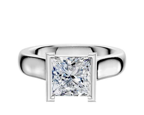Platinum Bezel Half Bezel North/South Cathedral Dome 4.0mm Engagement Ring