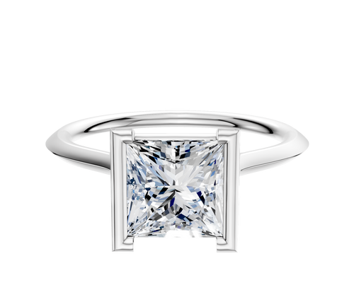 Platinum Bezel Half Bezel North/South Cathedral Knife Edge 1.5mm Engagement Ring
