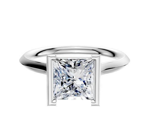 Platinum Bezel Half Bezel North/South Cathedral Knife Edge 2.0mm Engagement Ring