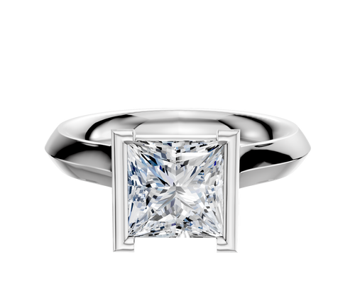 Platinum Bezel Half Bezel North/South Cathedral Knife Edge 3.0mm Engagement Ring