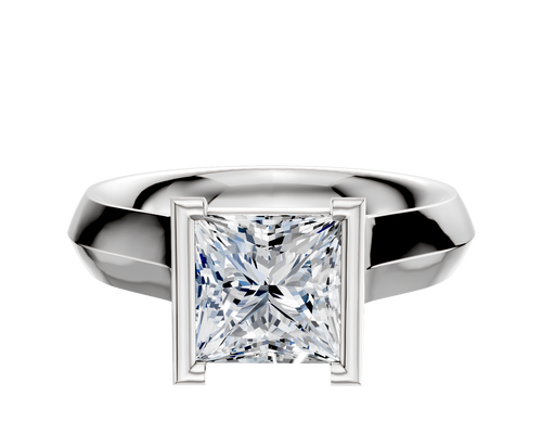 Platinum Bezel Half Bezel North/South Cathedral Knife Edge 4.0mm Engagement Ring