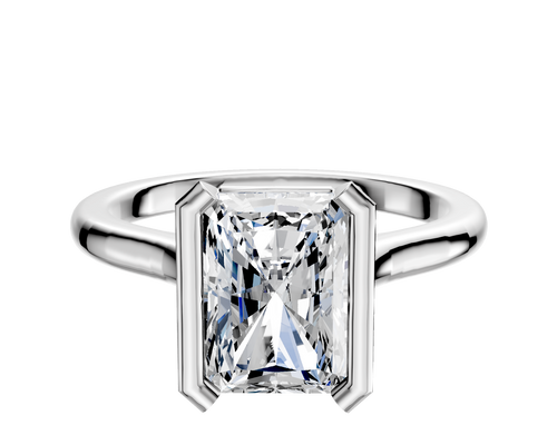 Platinum Bezel Half Bezel North/South Cathedral Dome 2.0mm Engagement Ring