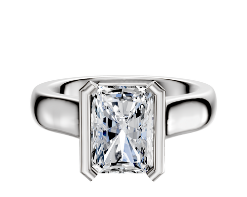 Platinum Bezel Half Bezel North/South Cathedral Dome 4.0mm Engagement Ring