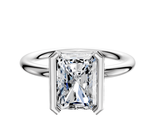 Platinum Bezel Half Bezel North/South Classic Dome 2.0mm Engagement Ring