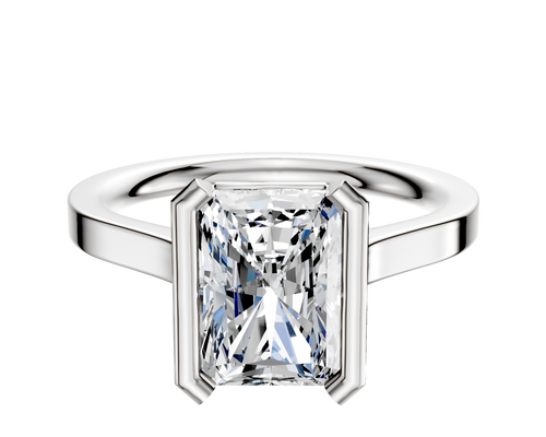Platinum Bezel Half Bezel North/South Cathedral Flat 2.0mm Engagement Ring