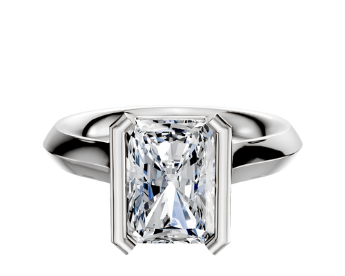 Platinum Bezel Half Bezel North/South Cathedral Knife Edge 3.0mm Engagement Ring