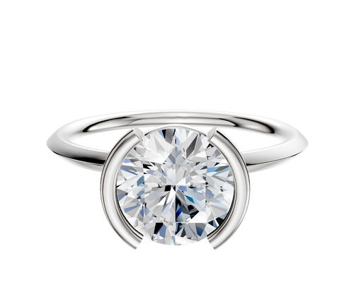 Platinum Bezel Half Bezel North/South Classic Knife Edge 1.5mm Engagement Ring
