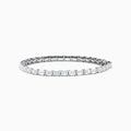 The Platinum Emerald Cut 14.47 Ct. Diamond Tennis Bracelet features a continuous row of prong-set, emerald cut diamonds displayed on a plain white background.