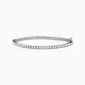The Lab Grown Diamond 4.00 Carat Tennis Bracelet in 14K White Gold features a continuous row of round, sparkling white lab diamonds set in elegant white gold, shown against a plain white background.