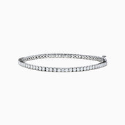 The Lab Grown Diamond 4.00 Carat Tennis Bracelet in 14K White Gold features a continuous row of round, sparkling white lab diamonds set in elegant white gold, shown against a plain white background.