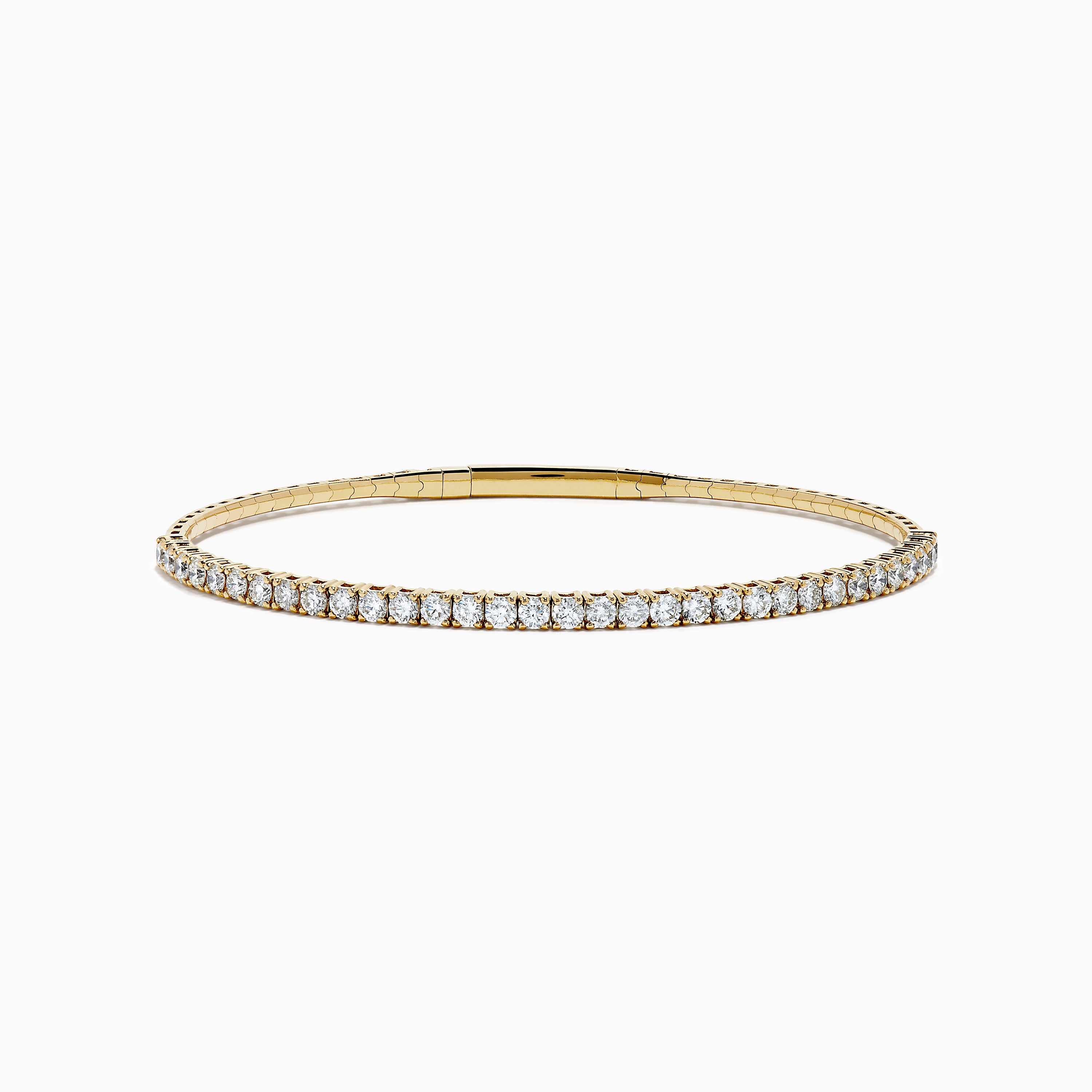 14K Yellow Gold Flexible Diamond Bangle Bracelet – effyjewelry.com