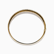14K Yellow Gold Emerald and Diamond Channel-Set Bangle