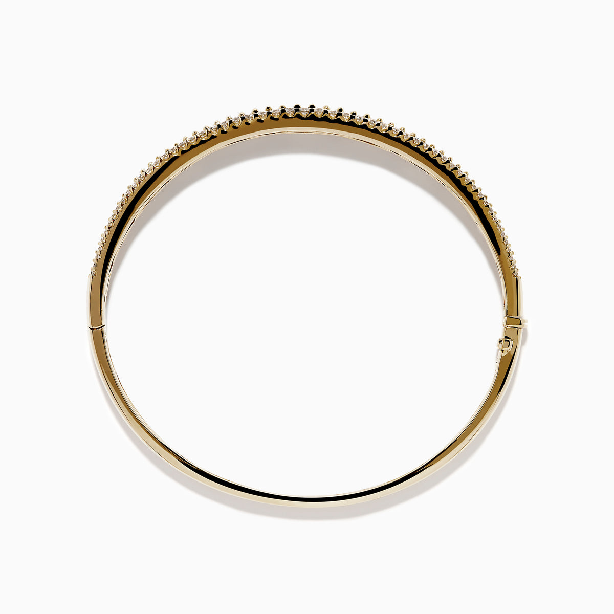 14K Yellow Gold Emerald and Diamond Channel-Set Bangle