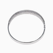 14K White Gold Ruby and Diamond Three-Row Channel-Set Bangle