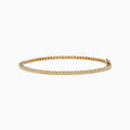 The 14K Yellow Gold 0.25 Ct. Diamond Tennis Bracelet features small, evenly spaced round diamonds and is displayed on a white background.
