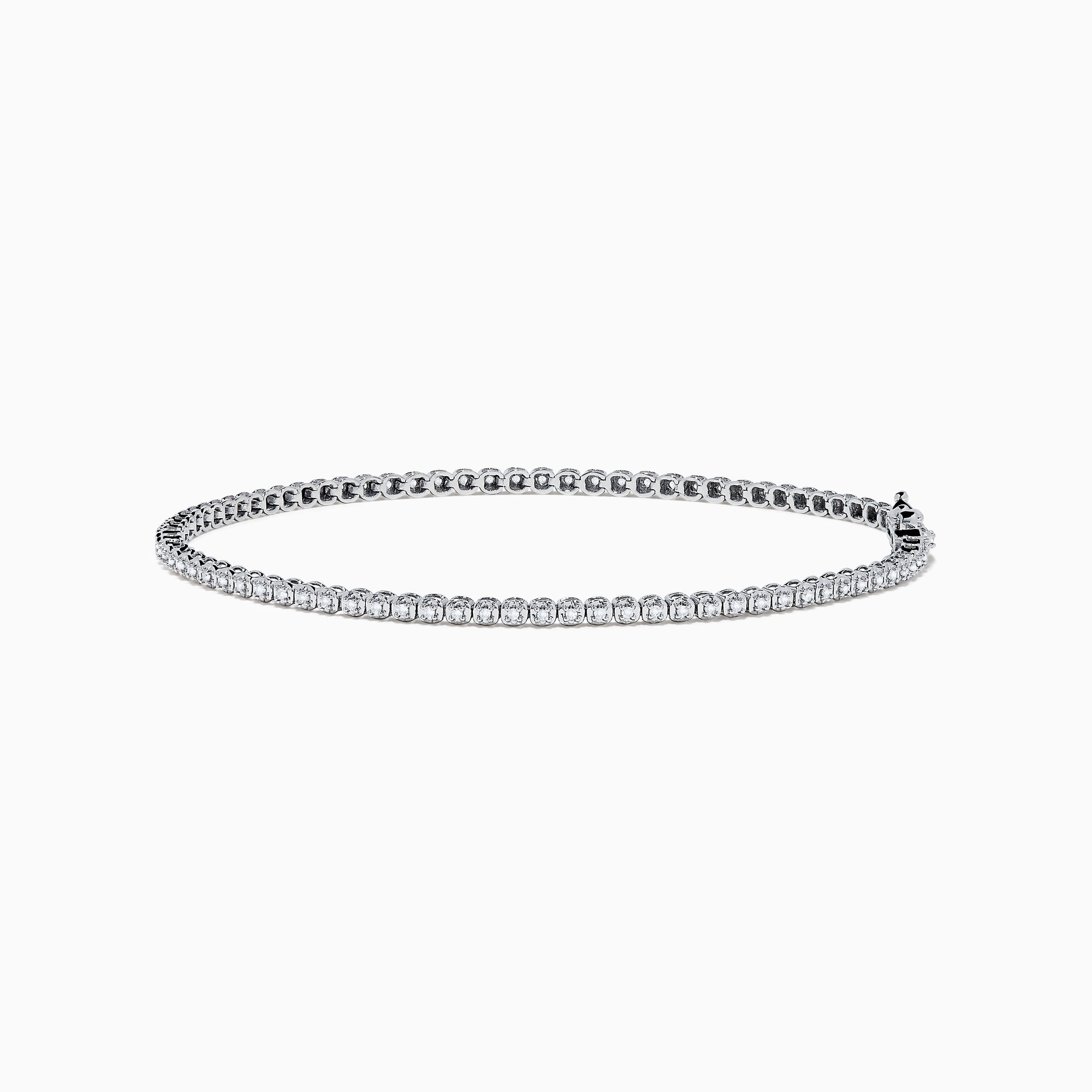The 14K White Gold 0.25 Ct. Diamond Tennis Bracelet features a row of sparkling diamonds set in a slender band, shown against a white background.