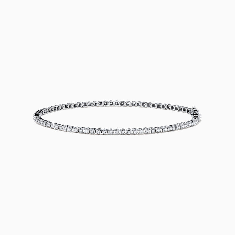 The 14K White Gold 0.25 Ct. Diamond Tennis Bracelet features a row of sparkling diamonds set in a slender band, shown against a white background.