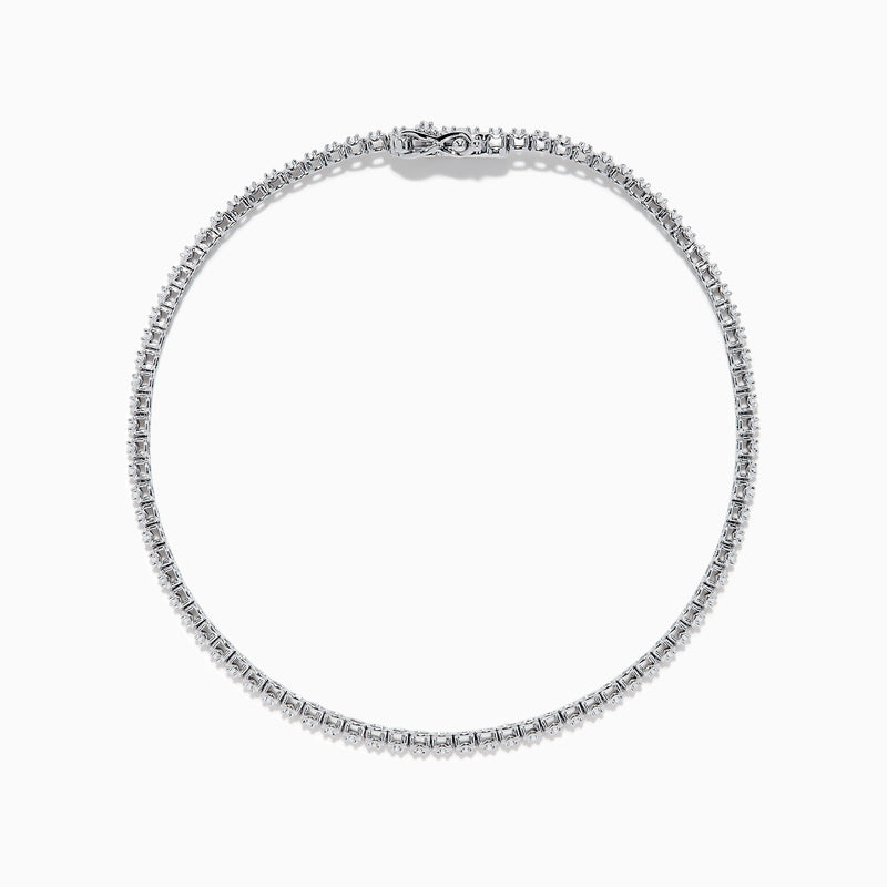 The 14K White Gold 0.25 Ct. Diamond Tennis Bracelet features a row of sparkling diamonds set in a slender band, shown against a white background.