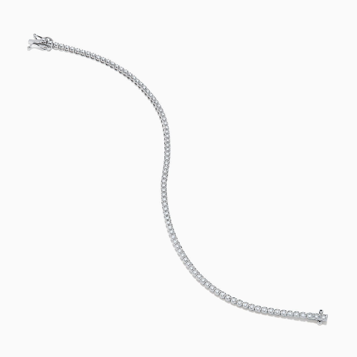 The 14K White Gold 0.25 Ct. Diamond Tennis Bracelet features a row of sparkling diamonds set in a slender band, shown against a white background.