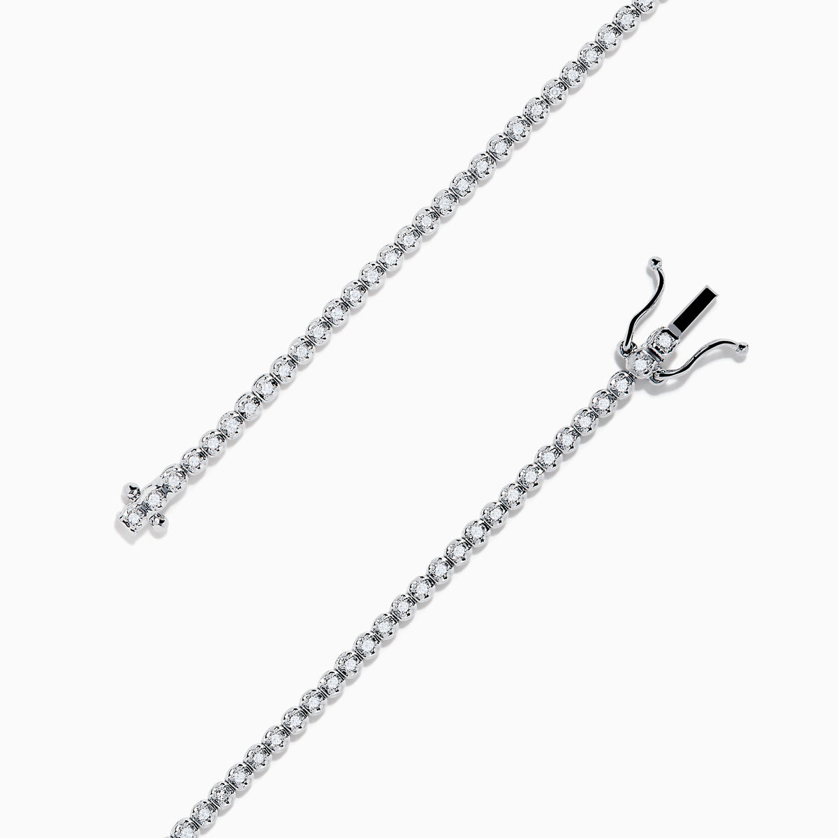 The 14K White Gold 0.25 Ct. Diamond Tennis Bracelet features a row of sparkling diamonds set in a slender band, shown against a white background.
