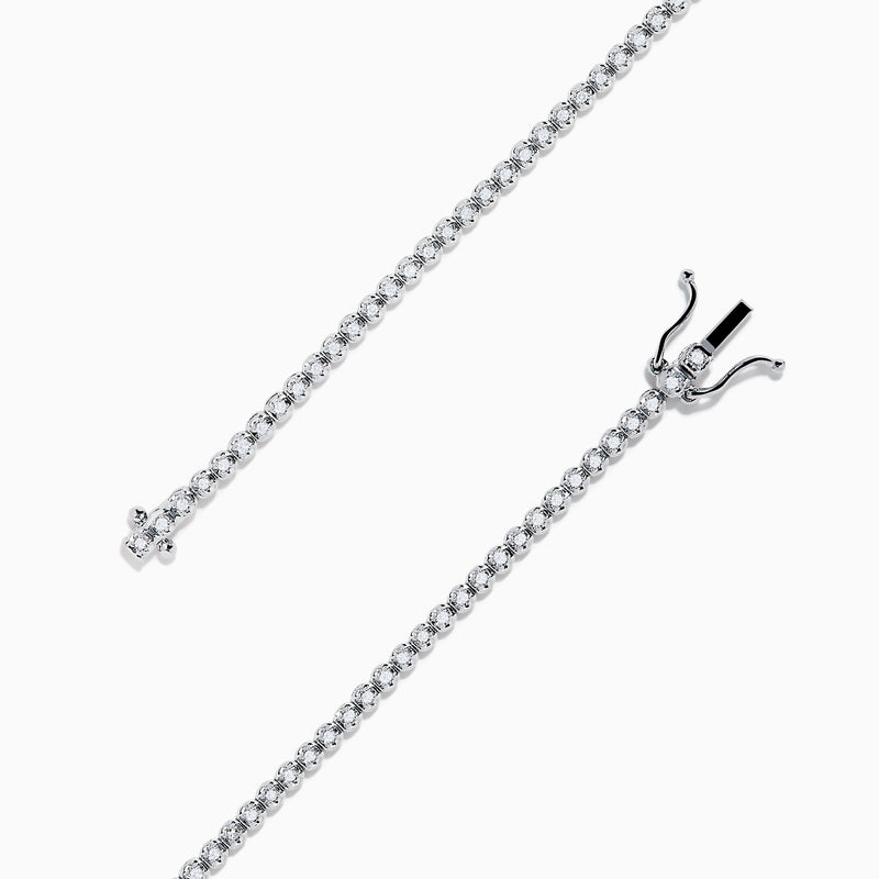 The 14K White Gold 0.25 Ct. Diamond Tennis Bracelet features a row of sparkling diamonds set in a slender band, shown against a white background.