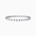 A 14K White Gold White Sapphire Tennis Bracelet with rectangular clear sapphires in individual links, shown on a plain white background.