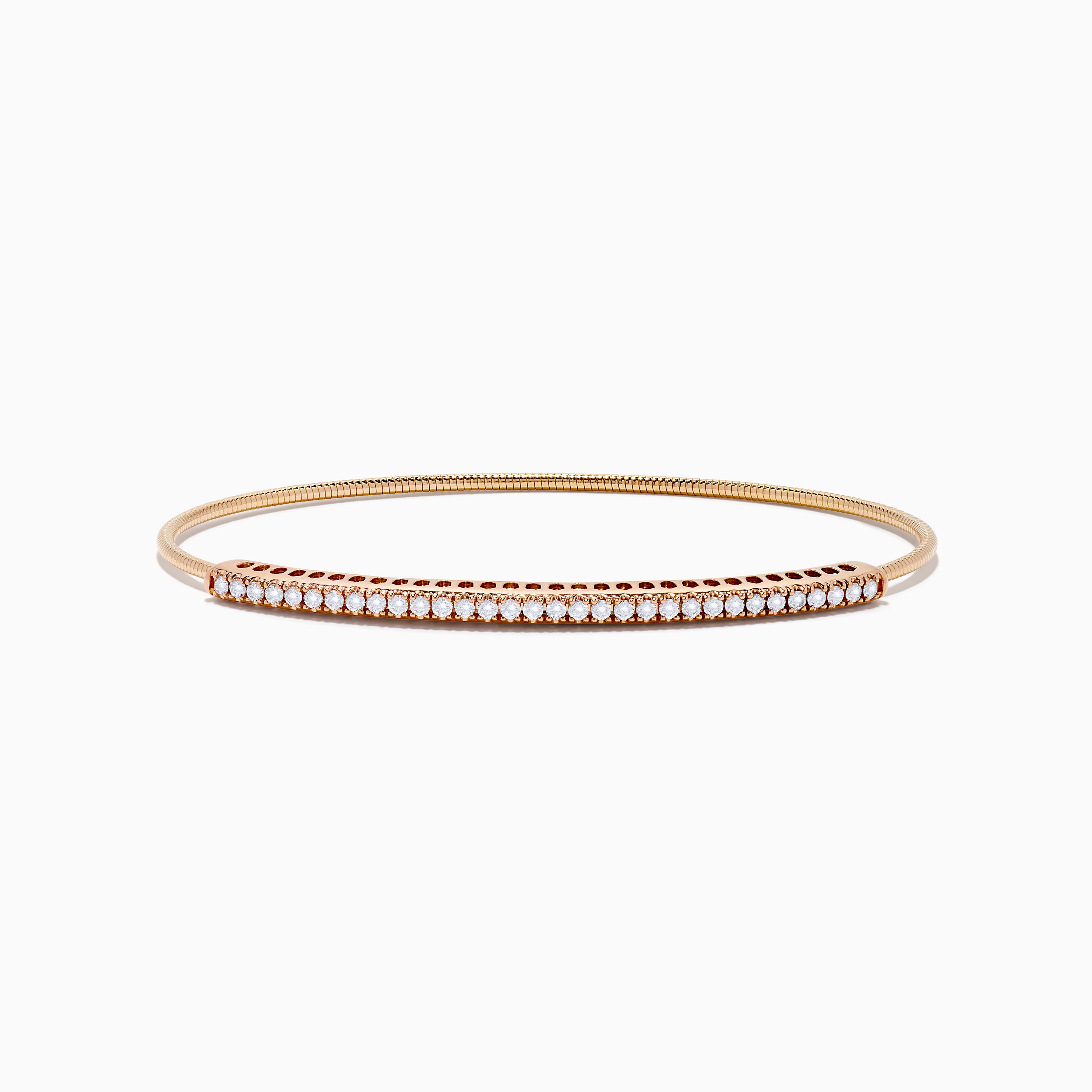 14K Rose Gold Flexible Diamond Bangle – effyjewelry.com