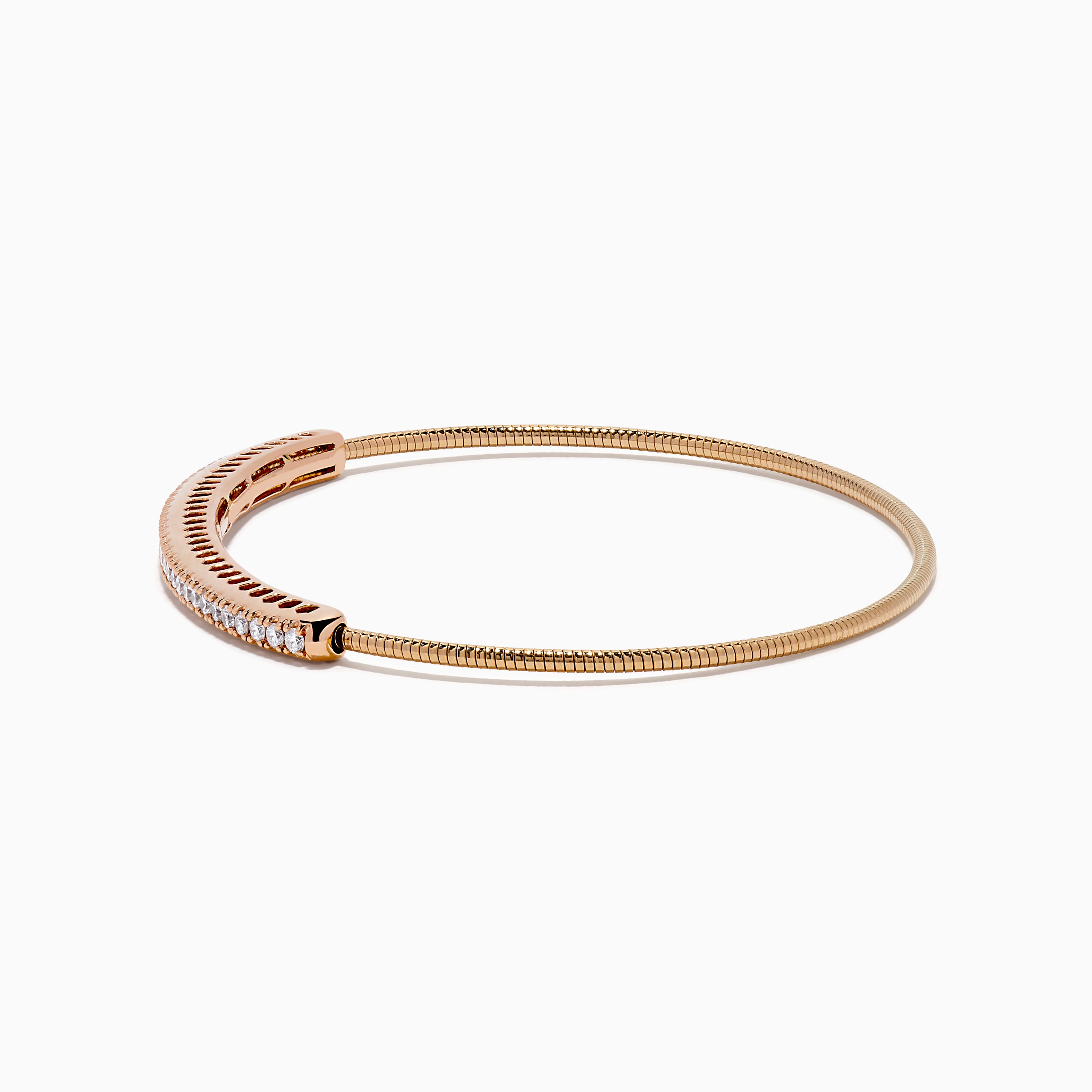 14K Rose Gold Flexible Diamond Bangle – effyjewelry.com