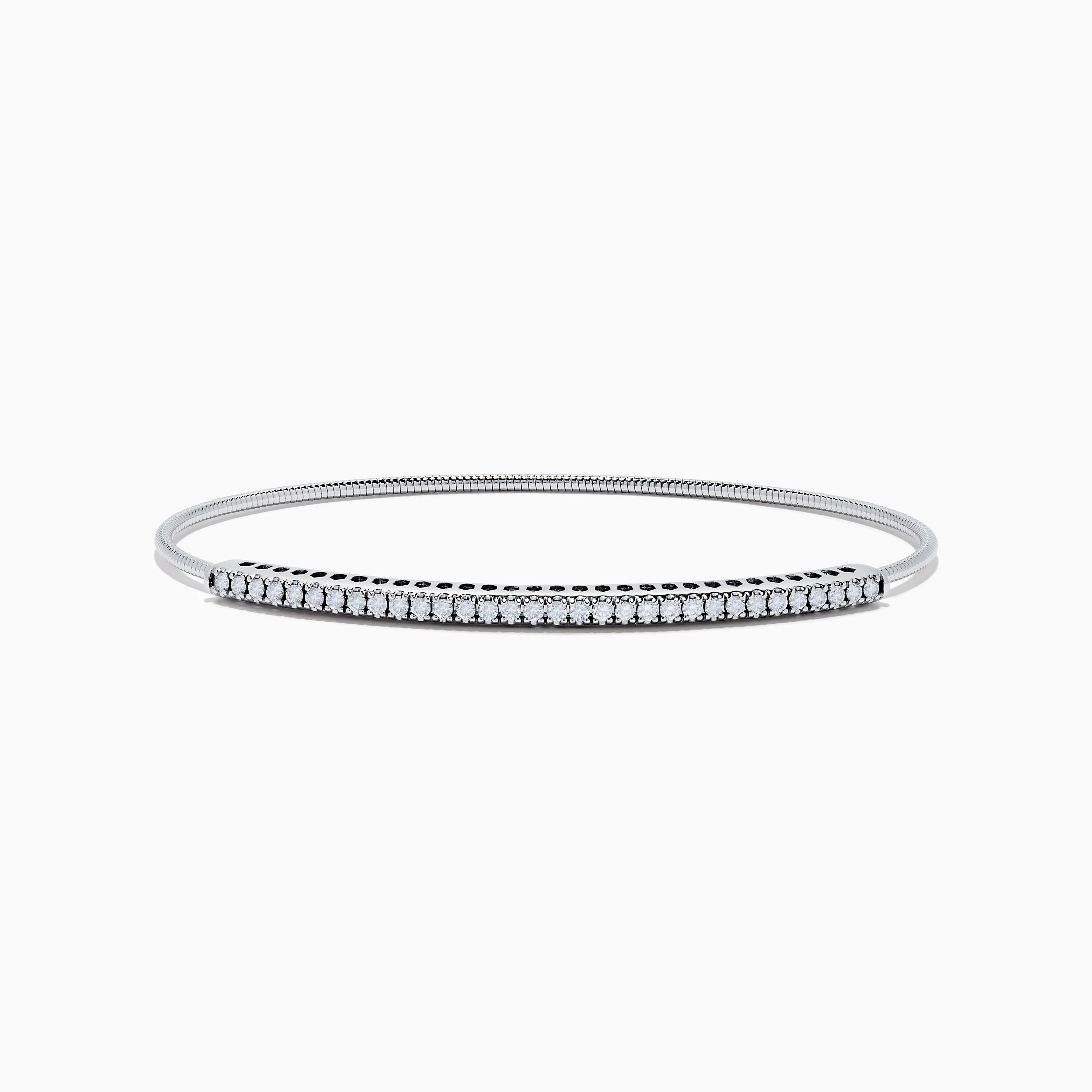 14K White Gold Flexible Diamond Bangle – effyjewelry.com