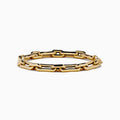 The 14K Yellow Gold Hollow Oval Chain Link Bracelet features polished, interconnected oval links and is displayed against a plain white background.