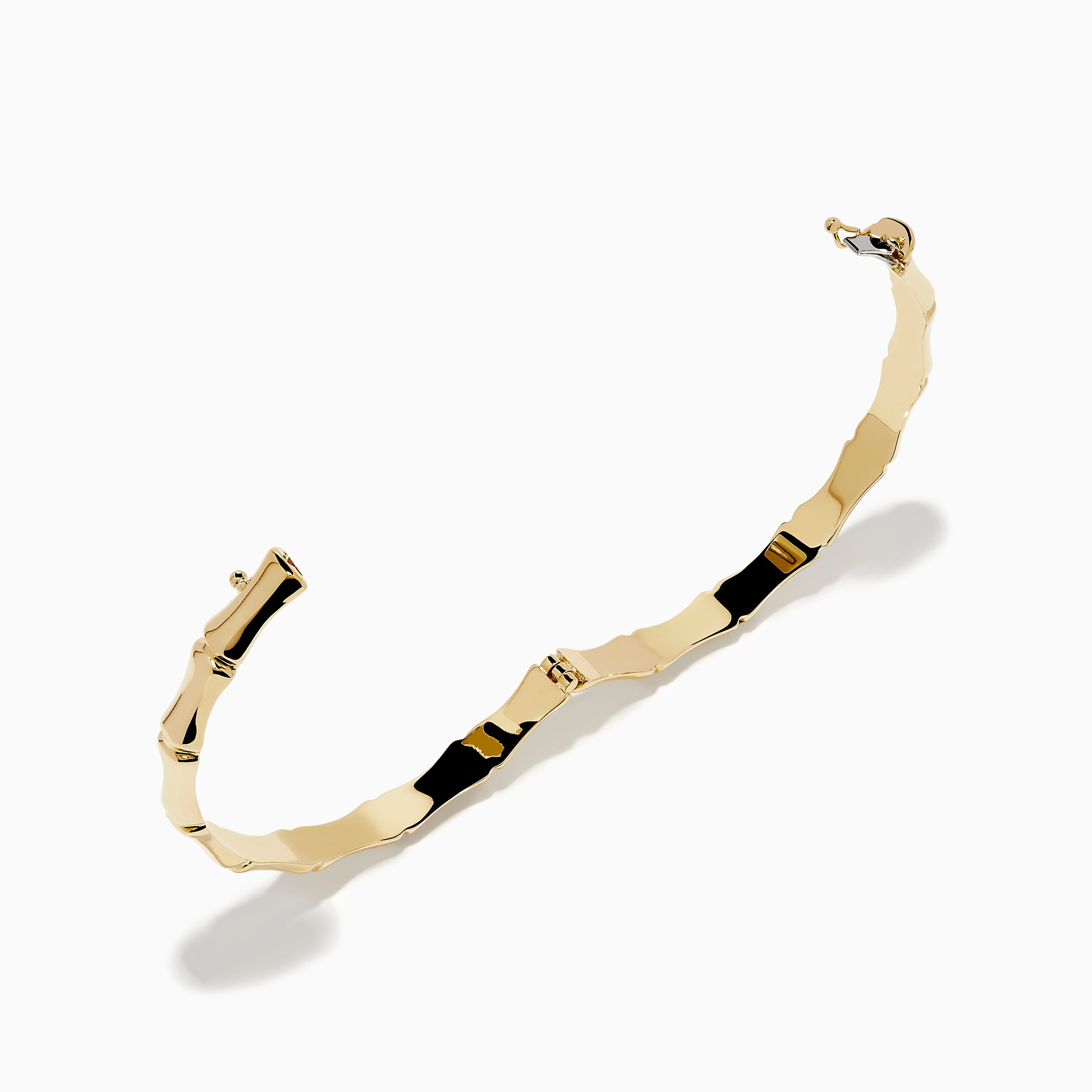 14K Yellow Gold Bamboo Hinge Bangle – effyjewelry.com