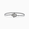 The 925 Sterling Silver Diamond Beaded Stretchy Hamsa Bracelet features a sparkling Hamsa hand charm and is elegantly displayed on a plain white background.