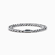The Mens 925 Sterling Silver Diamond Chain Bracelet features a polished finish and secure clasp, elegantly displayed on a white background.