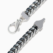 Mens 925 sterling silver & 14K yellow gold chain link bracelet with 2.0 TCW sapphires—an elegant sapphire accessory perfect for any occasion.