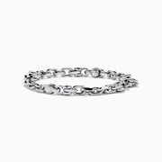 Men's Sterling Silver Alternating Mariner Link Bracelet