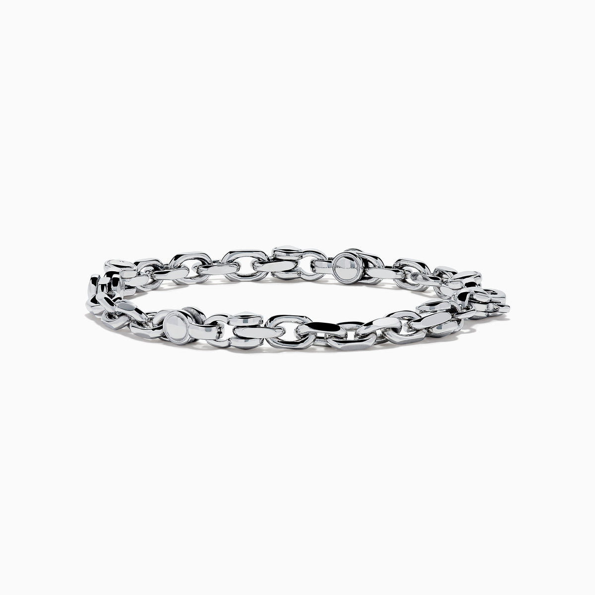 Men's Sterling Silver Alternating Mariner Link Bracelet