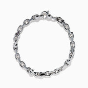 Men's Sterling Silver Alternating Mariner Link Bracelet