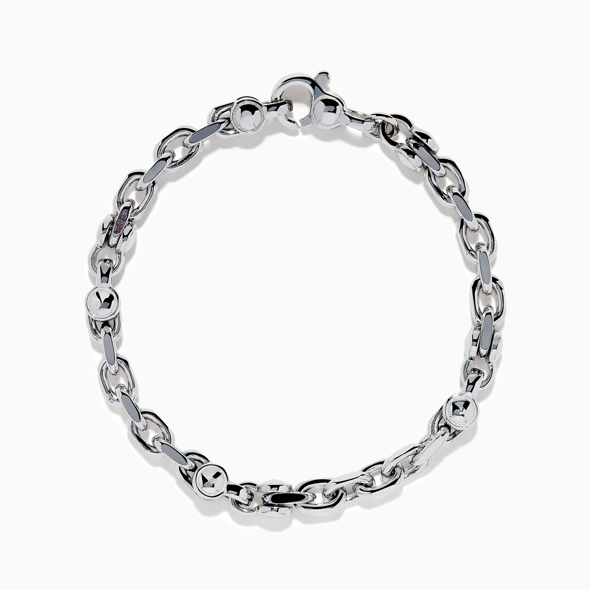 Men's Sterling Silver Alternating Mariner Link Bracelet