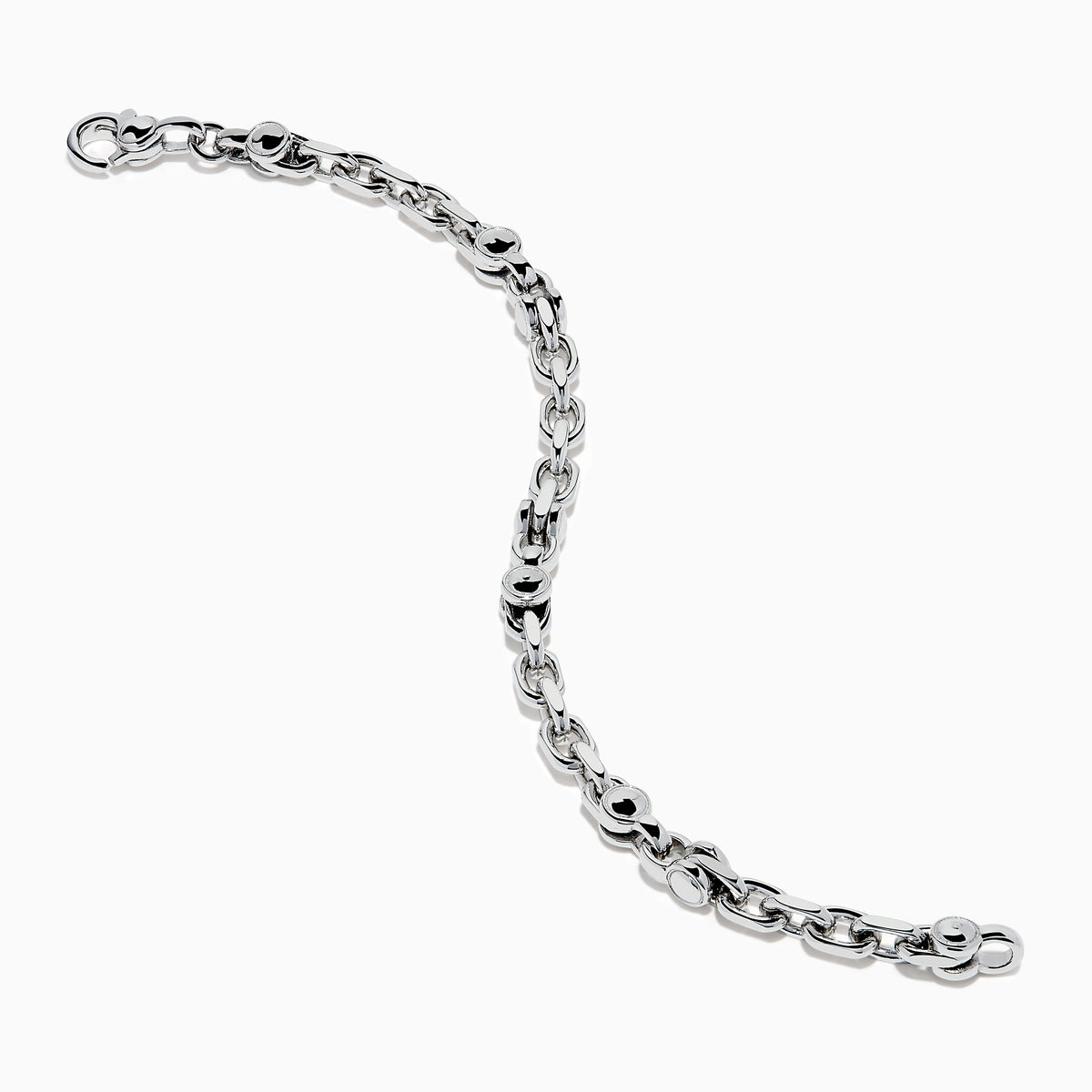 Men's Sterling Silver Alternating Mariner Link Bracelet
