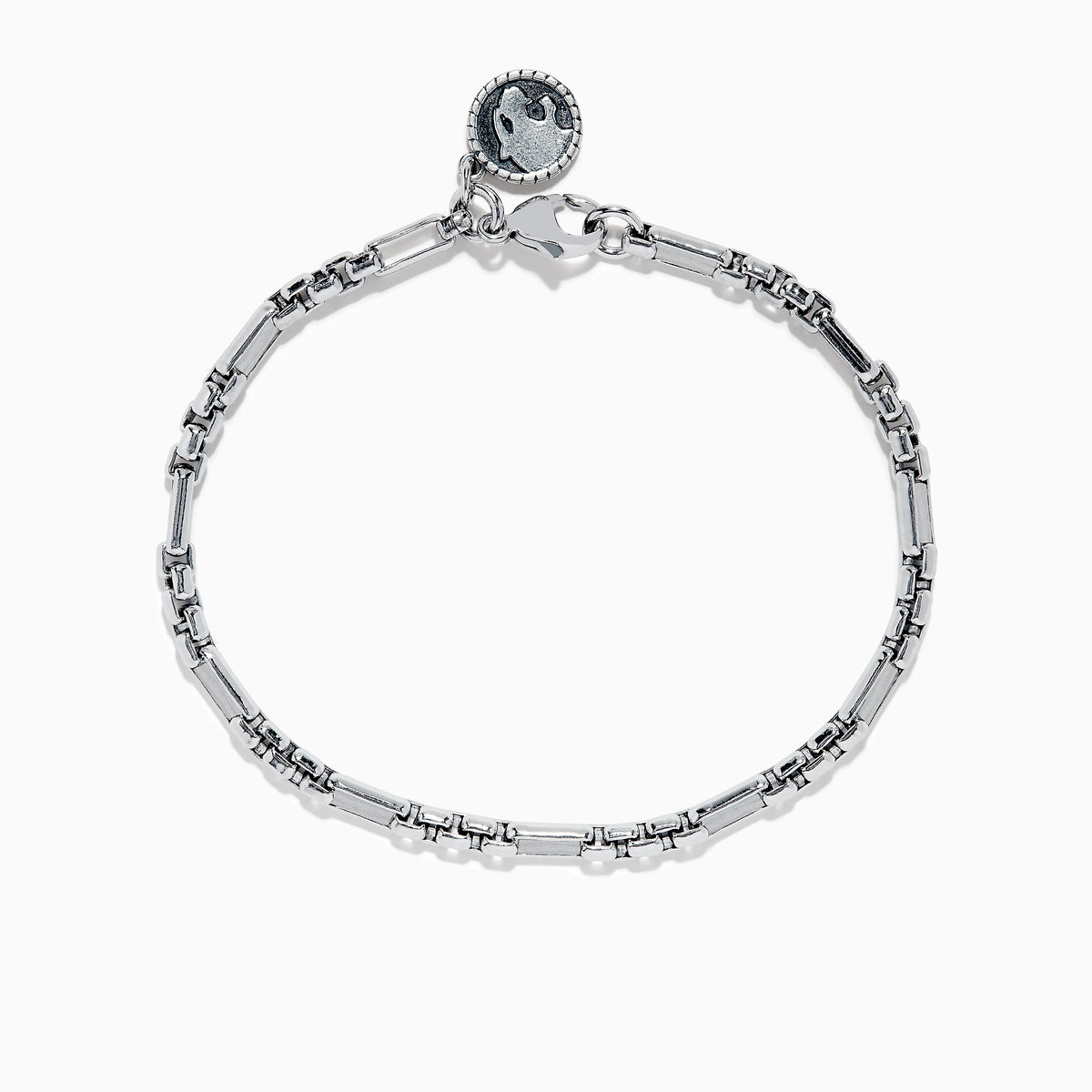 A Mens 925 Sterling Silver Links Bracelet is displayed on a white background.