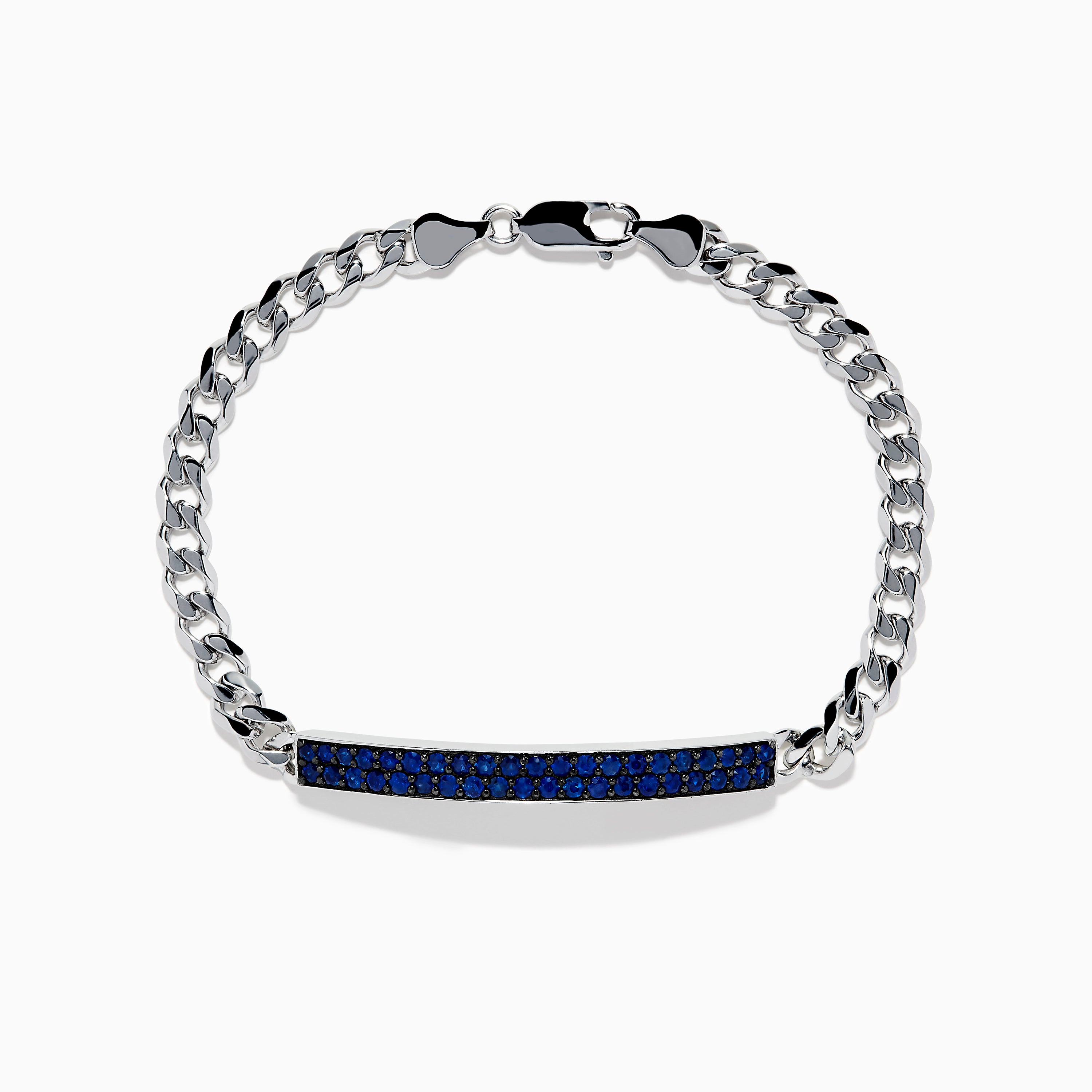 Royal Blue Sapphire (Heated) Sterling Silver Bracelet (Design B12) |  GemPundit
