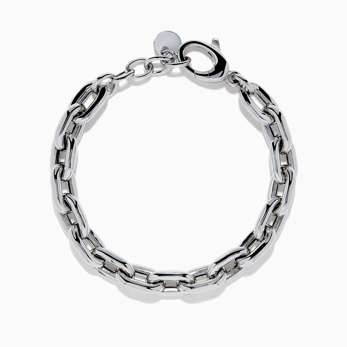 Sterling Silver Puffed Mariner Link Bracelet