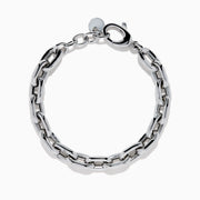 Sterling Silver Puffed Mariner Link Bracelet
